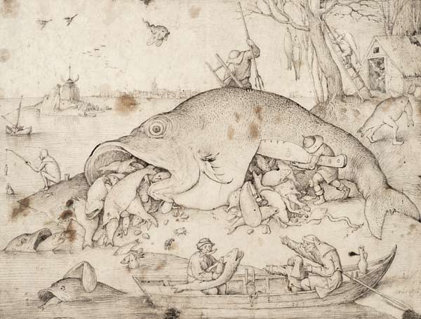 Big fishes eat small ones a Pieter Brueghel il Vecchio