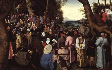 St. John the Baptist Preaching (panel) a Pieter Brueghel il Giovane