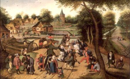 Returning from the Kermesse (panel) a Pieter Brueghel il Giovane
