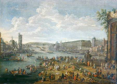 View of the Louvre and the Tour de Nesles from the Ile de la Cite a Pieter II Casteels