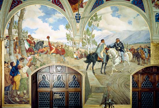 The Meeting Between Giuseppe Garibaldi (1807-82) and King Vittorio Emanuele II (1820-78) on the 26th a Pietro Aldi