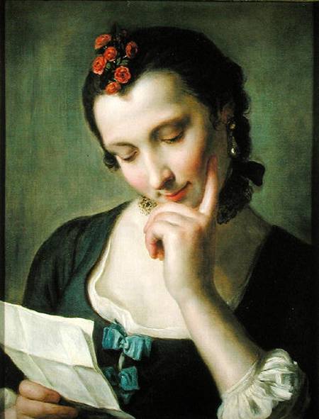A Young Woman reading a Love Letter a Pietro Antonio Conte Rotari