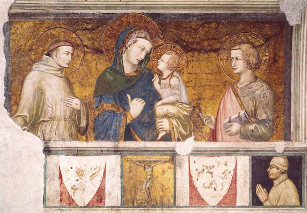 Virgin and Child with St. Francis and St. John the Evangelist a Pietro Lorenzetti