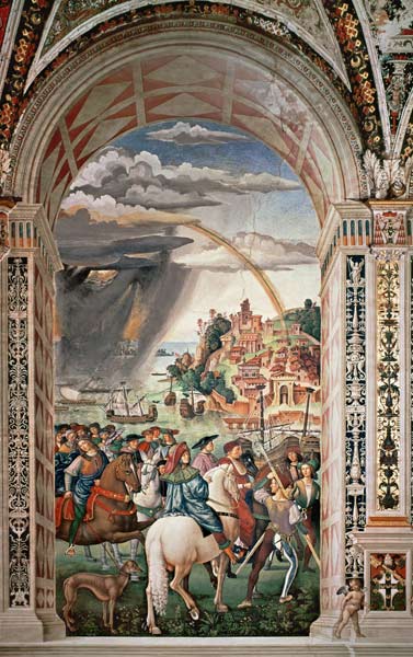 The Departure of Aeneas Silvius Piccolomini for Basel a Pinturicchio