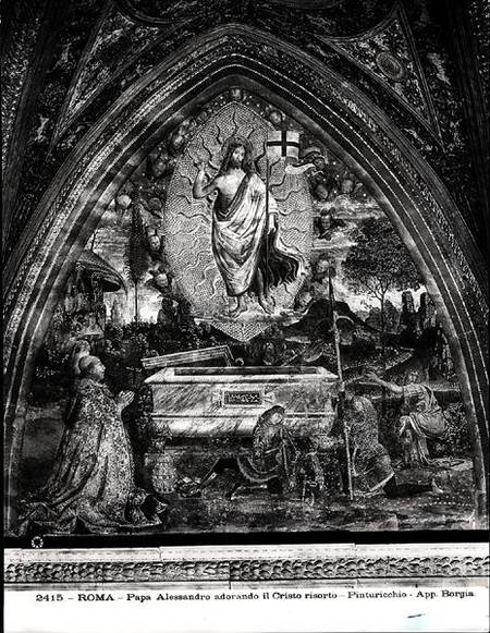 Pope Alexander VI (1431-1503) Adoring the Resurrected Christ a Pinturicchio
