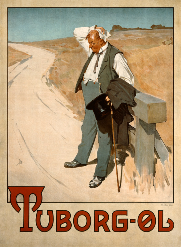 Advertising placard for Tuborg beer, 1900 of Erich Henningsen a Poster d'autore