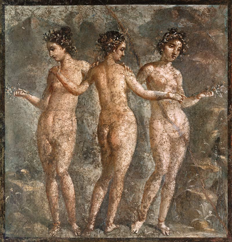 The three graces a Pompeji, Wandmalerei