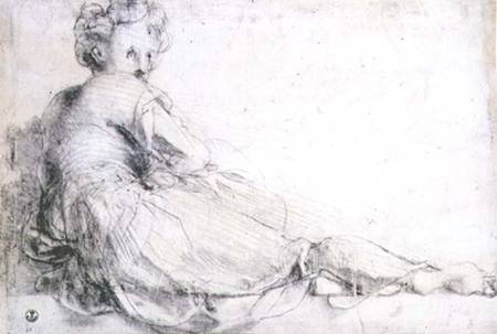 Study of a female figure for the Villa Medici at Poggio a Caino (charcoal) a Pontormo,Jacopo Carucci da