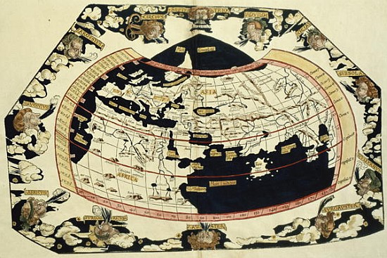 Map of the world, based on descriptions and co-ordinates given in ''Geographia'', a Ptolemy (Claudius Ptolemaeus of Alexandria)