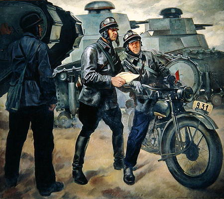 Tank Men, 1928 (oil on canvas) a Pyotr Mitrofanovich Shukhmin