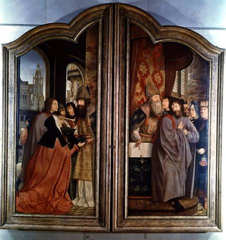 The Holy Kinship, or the Altarpiece of St. Anne, detail of the reverse of the central panels a Quentin Massys or Metsys