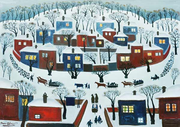 Winter Village, 1969 (oil on canvas)  a Radi  Nedelchev