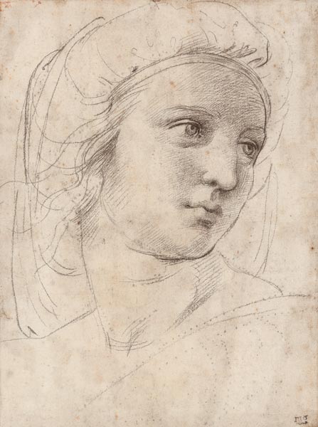 Kopf einer Muse. a Raffaello Sanzio