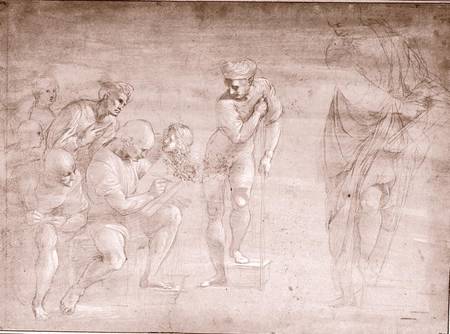 Pythagoras, drawing for the 'School of Athens' fresco cil & a Raffaello Sanzio