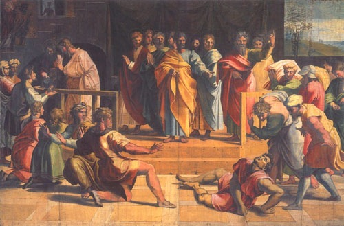 The death of the Ananias a Raffaello Sanzio