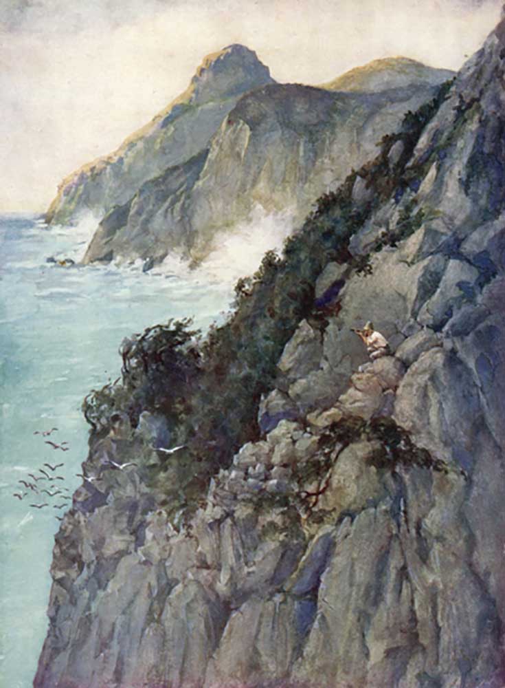 Illustration for Robinson Crusoe by Daniel Defoe a Ralph Noel Pocock