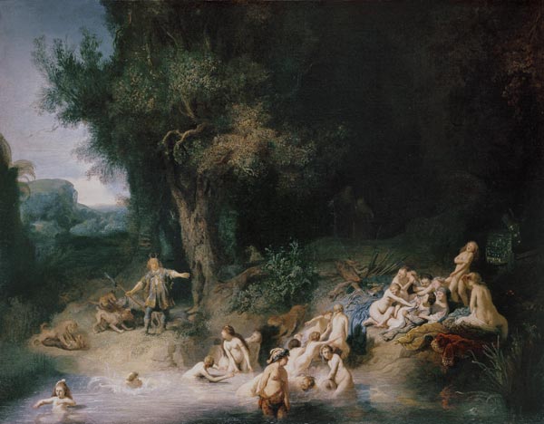 Diana in the bath with Aktaeon and Kallisto. a Rembrandt van Rijn