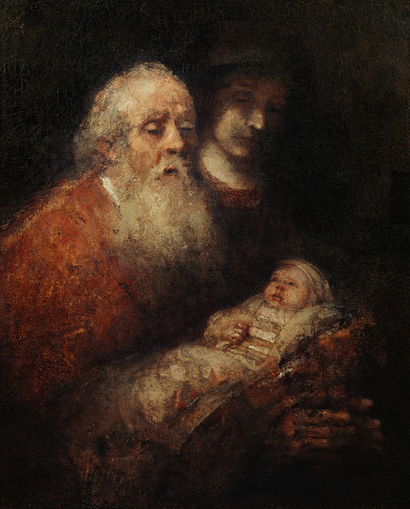 Rembrandt, Simeon mit Jesusknabe a Rembrandt van Rijn