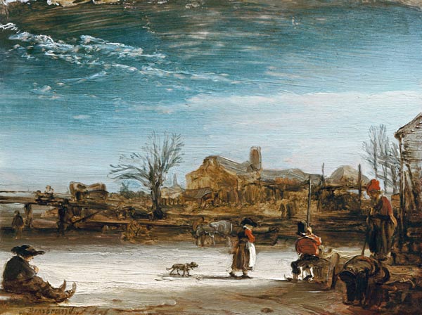 Winter landscape a Rembrandt van Rijn