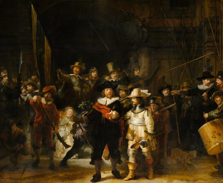 La ronda di notte a Rembrandt van Rijn
