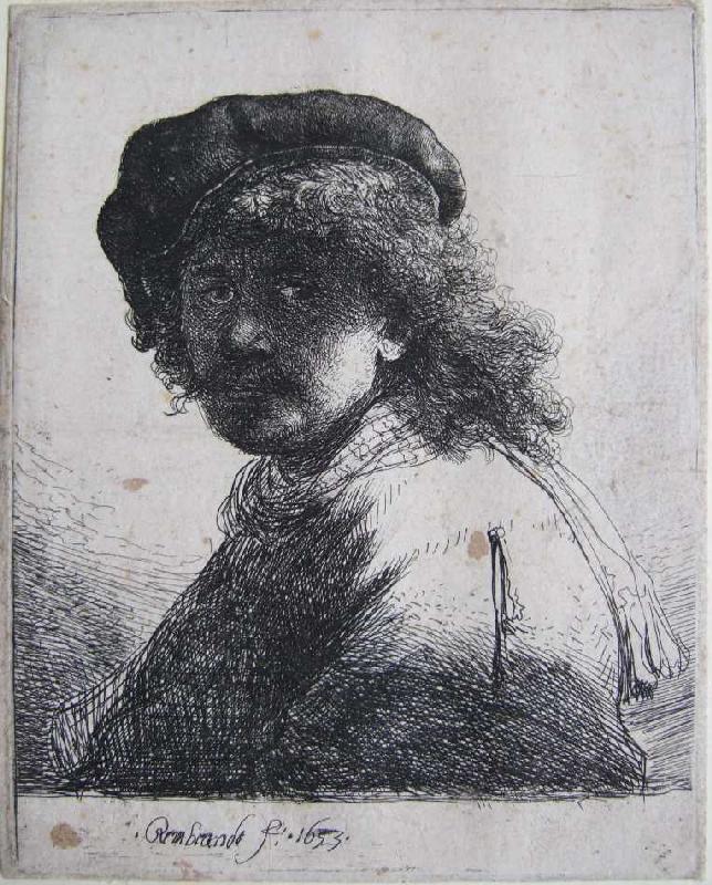 Selbstbildnis mit Schärpe um den Hals a Rembrandt van Rijn