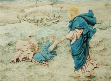 Sketch of Christ Walking on Water a Richard Dadd