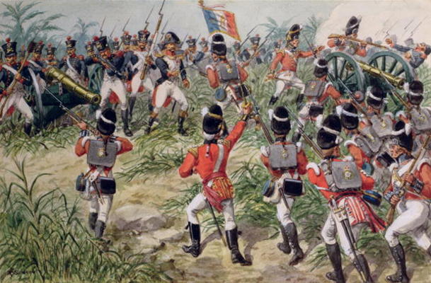The Charge of the 7th Foot Royal Fusiliers, Martinique, 1st February, 1809 a Richard Simkin
