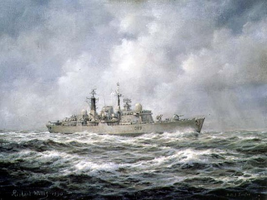 H.M.S. Exeter, Type 42 (Batch 2) Destroyer, 1990  a Richard  Willis