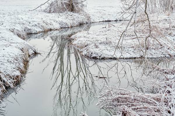Winterlandschaft mit kleinem Bachfluss a Robert Kalb