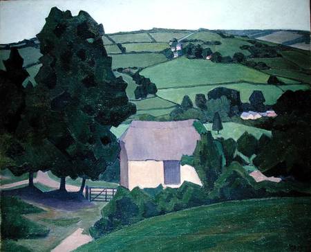Landscape with Thatched Barn a Robert Polhill Bevan