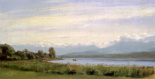 A mountainous lake landscape a Robert Zünd
