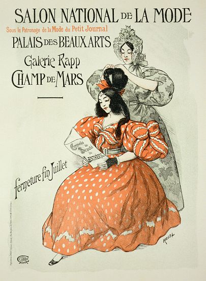 Reproduction of a poster advertising the 'Salon National de la Mode', Rapp Gallery, Paris a Roedel