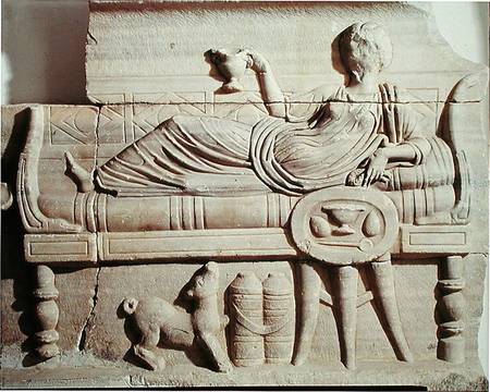 Detail of a sarcophagus depicting a Roman soldier fighting a Galatian a Arte Romana