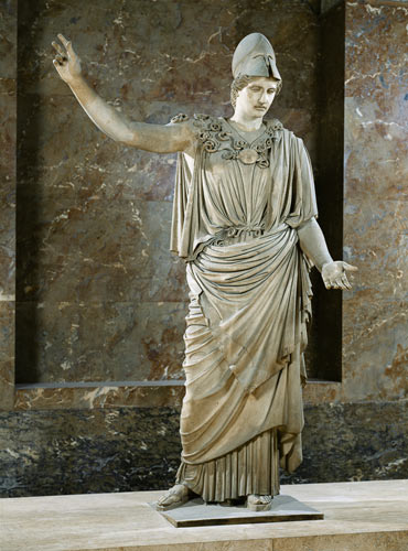 Pallas de Velletri, statue of helmeted Athena, Roman copy of a greek original attributed to Alkamene a Arte Romana