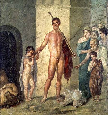 Theseus freeing children from the Minotaur, from the House of Gavius Rufus, Pompeii, 4th Pompeian st a Arte Romana
