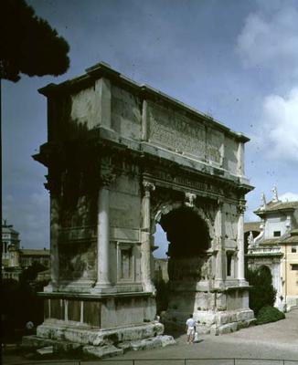 The Arch of Titus, to commemorate the Emperor's Sack of Jerusalem in 70 AD, 81 AD (photo) a Roman 1st century AD
