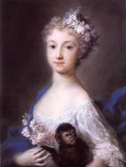 Girl with a monkey a Rosalba Giovanna Carriera