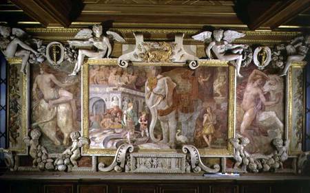 The Triumphal Elephant, an allegorical tribute to Francis I, detail of decorative scheme in the Gall a Rosso Fiorentino