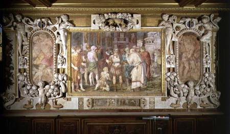 The Unification of the State, detail of decorative scheme in the Gallery of Francis I a Rosso Fiorentino