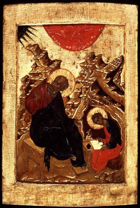 Icon of St. John the Evangelist and his Disciple Prokhor a Scuola Russa