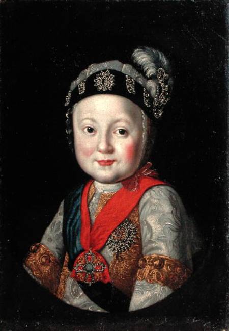 Portrait of Grand Duke Pavel Petrovich as a Child a Scuola Russa
