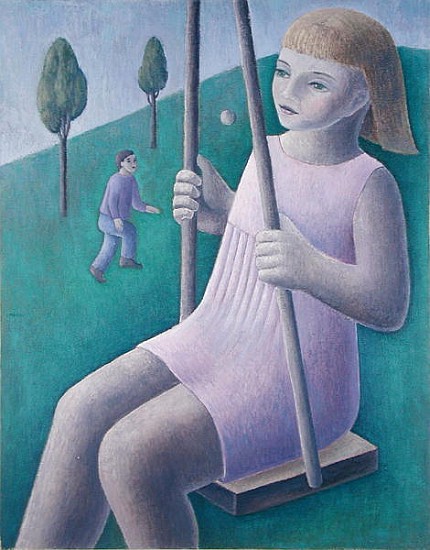 Girl on Swing, 1996 (oil on canvas)  a Ruth  Addinall