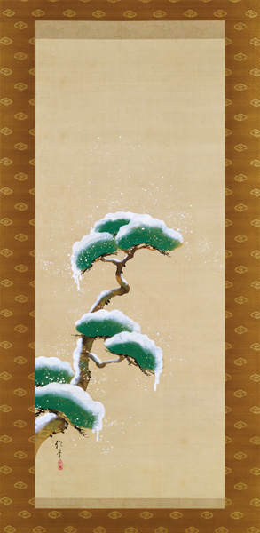 Hanging Scroll Depicting A Snow Clad Pine, from A Triptych of the Three Seasons, Japanese, early 19t a Sakai Hoitsu