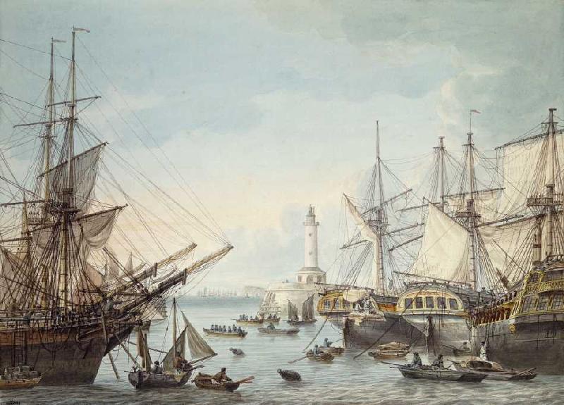 Die Hafeneinfahrt von Ramsgate a Samuel Atkins