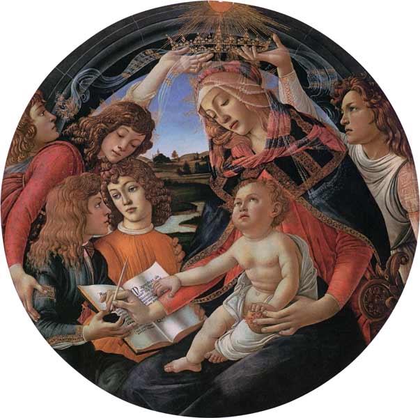 Madonna with child and five angels a Sandro Botticelli