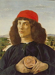 Bildnis eines Mannes mit einer Medaille von Cosimo dem Alten. a Sandro Botticelli