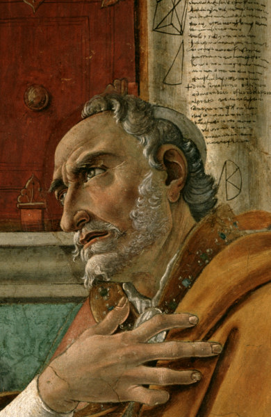Botticelli, Hl. Augustinus, Ausschnitt a Sandro Botticelli