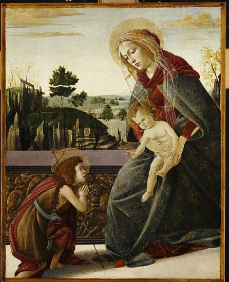 The Madonna and Child with the Young St. John the Baptish in a Landscape a Sandro Botticelli