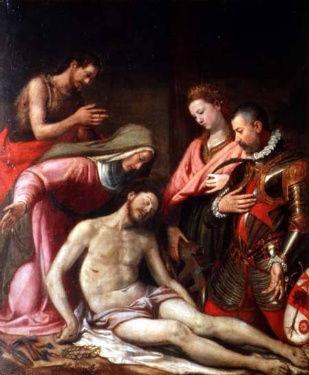 The Deposition of Christ with St. John the Baptist, St. Catherine of Alexandria and a Donor a Santi di Tito