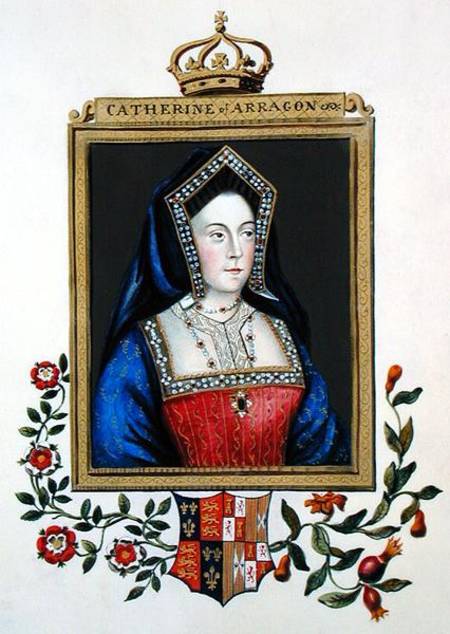 Portrait of Catherine of Aragon (1485-1536) 1st Queen of Henry VIII from 'Memoirs of the Court of Qu a Sarah Countess of Essex